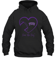 TCU Horned Frogs Football Inside Heart  Team Hooded Sweatshirt