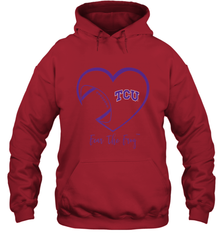 TCU Horned Frogs Football Inside Heart  Team Hooded Sweatshirt Hooded Sweatshirt - FordPhuMy