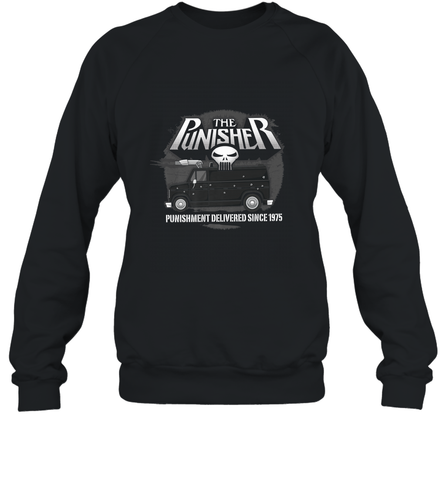 Marvel The Punisher Battle Van Since 1975 Crewneck Sweatshirt Crewneck Sweatshirt / Black / S Crewneck Sweatshirt - FordPhuMy