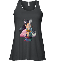 Disney Mulan Anime Half Girl Half Warrior Women's Racerback Tank