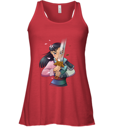 Disney Mulan Anime Half Girl Half Warrior Women's Racerback Tank