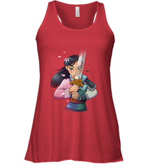 Disney Mulan Anime Half Girl Half Warrior Women's Racerback Tank Women's Racerback Tank - FordPhuMy