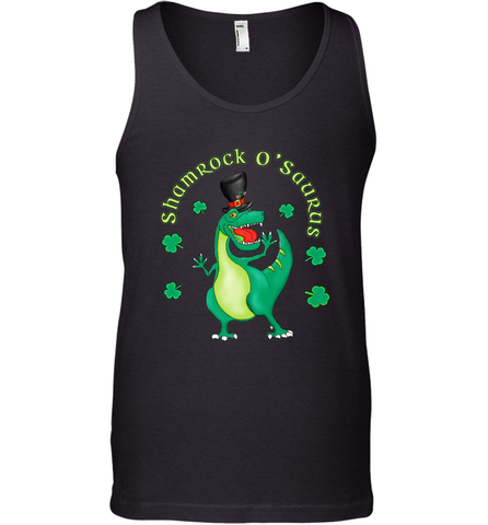 T Rex Dinosaur St. Patrick's Day Irish Funny Men's Tank Top Men's Tank Top / Black / XS Men's Tank Top - FordPhuMy
