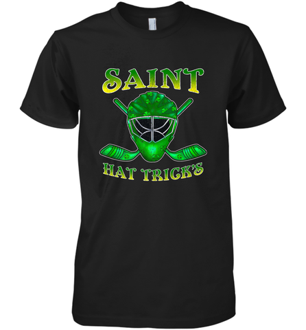 Saint Hat Tricks Ice Hockey Funny St Patricks Day Gift Men's Premium T-Shirt Men's Premium T-Shirt / Black / XS Men's Premium T-Shirt - FordPhuMy