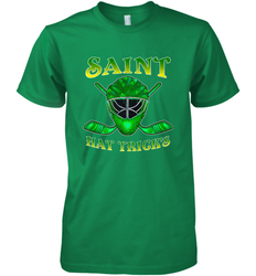 Saint Hat Tricks Ice Hockey Funny St Patricks Day Gift Men's Premium T-Shirt