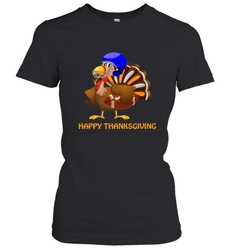 Cool Happy Thanksgiving Football Shirt Gobble Player Turkey Women's T-Shirt