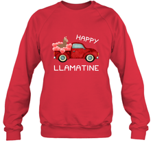 Happy Llamatine funny Valentine Day Llama costume Crewneck Sweatshirt Crewneck Sweatshirt - FordPhuMy