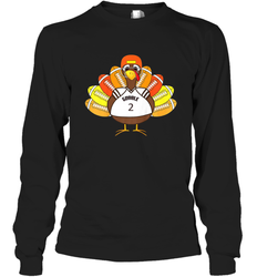 Cool Thanksgiving Football Shirt _ Gobble Player Turkey Gift Long Sleeve T-Shirt