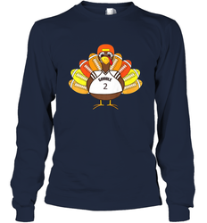 Cool Thanksgiving Football Shirt _ Gobble Player Turkey Gift Long Sleeve T-Shirt