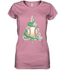 Christmas Tree Funny Cool Baseball Christmas Gifts Sports Women's V-Neck T-Shirt Women's V-Neck T-Shirt - FordPhuMy