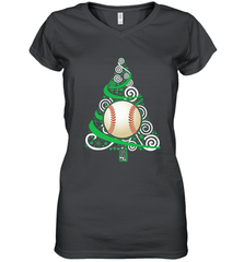 Christmas Tree Funny Cool Baseball Christmas Gifts Sports Women's V-Neck T-Shirt Women's V-Neck T-Shirt - FordPhuMy