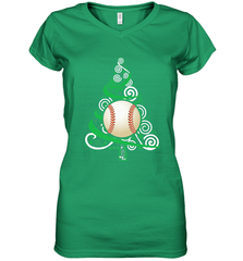 Christmas Tree Funny Cool Baseball Christmas Gifts Sports Women's V-Neck T-Shirt Women's V-Neck T-Shirt - FordPhuMy
