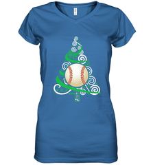 Christmas Tree Funny Cool Baseball Christmas Gifts Sports Women's V-Neck T-Shirt Women's V-Neck T-Shirt - FordPhuMy