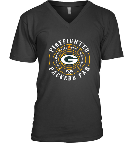 Green Bay Packers NFL Pro Line Green Firefighter Men's V-Neck Men's V-Neck / Black / S Men's V-Neck - FordPhuMy