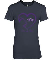 TCU Horned Frogs Football Inside Heart  Team Women's Premium T-Shirt Women's Premium T-Shirt - FordPhuMy