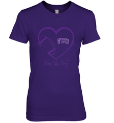 TCU Horned Frogs Football Inside Heart  Team Women's Premium T-Shirt Women's Premium T-Shirt - FordPhuMy