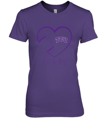 TCU Horned Frogs Football Inside Heart  Team Women's Premium T-Shirt Women's Premium T-Shirt - FordPhuMy