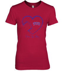 TCU Horned Frogs Football Inside Heart  Team Women's Premium T-Shirt Women's Premium T-Shirt - FordPhuMy
