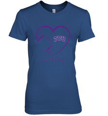 TCU Horned Frogs Football Inside Heart  Team Women's Premium T-Shirt Women's Premium T-Shirt - FordPhuMy