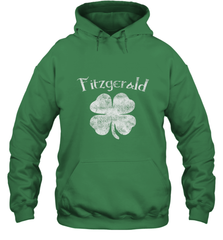 Vintage Fitzgerald Irish Shamrock St Patty's Day Hooded Sweatshirt Hooded Sweatshirt - FordPhuMy