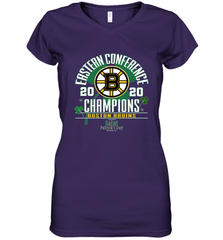 NHL ST PATRICK'S DAY Boston Bruins Fanatics 2020 Eastern Conference Champions Defensive Zone Women's V-Neck T-Shirt Women's V-Neck T-Shirt - FordPhuMy