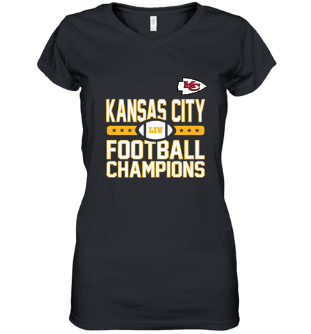 Kansas City Sideline Football _ The City Of Champions LIV Women's V-Neck T-Shirt Women's V-Neck T-Shirt / Black / S Women's V-Neck T-Shirt - FordPhuMy