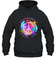 Woodstocks 50th Anniversary Peace Love tee Hooded Sweatshirt