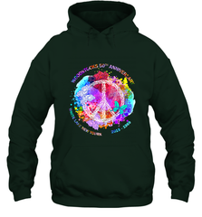 Woodstocks 50th Anniversary Peace Love tee Hooded Sweatshirt Hooded Sweatshirt - FordPhuMy
