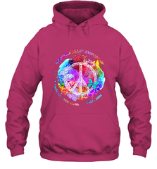 Woodstocks 50th Anniversary Peace Love tee Hooded Sweatshirt Hooded Sweatshirt - FordPhuMy