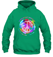 Woodstocks 50th Anniversary Peace Love tee Hooded Sweatshirt Hooded Sweatshirt - FordPhuMy
