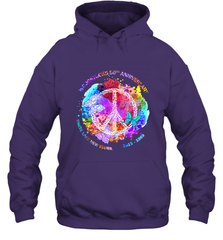 Woodstocks 50th Anniversary Peace Love tee Hooded Sweatshirt Hooded Sweatshirt - FordPhuMy