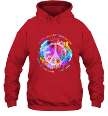 Woodstocks 50th Anniversary Peace Love tee Hooded Sweatshirt Hooded Sweatshirt - FordPhuMy