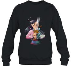 Disney Mulan Anime Half Girl Half Warrior Crewneck Sweatshirt