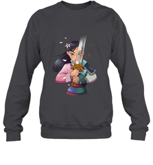 Disney Mulan Anime Half Girl Half Warrior Crewneck Sweatshirt Crewneck Sweatshirt - FordPhuMy