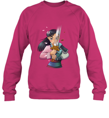Disney Mulan Anime Half Girl Half Warrior Crewneck Sweatshirt Crewneck Sweatshirt - FordPhuMy