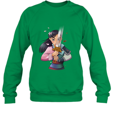 Disney Mulan Anime Half Girl Half Warrior Crewneck Sweatshirt Crewneck Sweatshirt - FordPhuMy