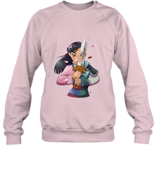 Disney Mulan Anime Half Girl Half Warrior Crewneck Sweatshirt Crewneck Sweatshirt - FordPhuMy