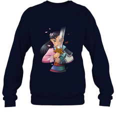 Disney Mulan Anime Half Girl Half Warrior Crewneck Sweatshirt