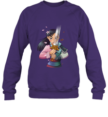 Disney Mulan Anime Half Girl Half Warrior Crewneck Sweatshirt Crewneck Sweatshirt - FordPhuMy