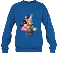 Disney Mulan Anime Half Girl Half Warrior Crewneck Sweatshirt Crewneck Sweatshirt - FordPhuMy