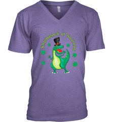 T Rex Dinosaur St. Patrick's Day Irish Funny Men's V-Neck Men's V-Neck - FordPhuMy