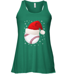 Christmas Stars baseball Ball Santa Hat Funny Sport Xmas Women's Racerback Tank Women's Racerback Tank - FordPhuMy