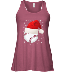 Christmas Stars baseball Ball Santa Hat Funny Sport Xmas Women's Racerback Tank Women's Racerback Tank - FordPhuMy