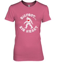 Bigfoot Heart Valentine's Day Lover Art Graphics Great Gift Women's Premium T-Shirt Women's Premium T-Shirt - FordPhuMy