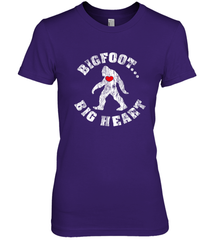 Bigfoot Heart Valentine's Day Lover Art Graphics Great Gift Women's Premium T-Shirt Women's Premium T-Shirt - FordPhuMy