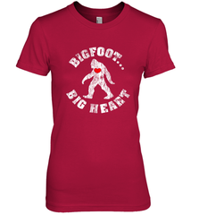 Bigfoot Heart Valentine's Day Lover Art Graphics Great Gift Women's Premium T-Shirt Women's Premium T-Shirt - FordPhuMy