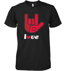 Cute Love Hand Sign Heart Valentines Day Retro Vintage Top Men's Premium T-Shirt