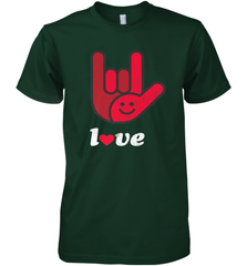 Cute Love Hand Sign Heart Valentines Day Retro Vintage Top Men's Premium T-Shirt Men's Premium T-Shirt - FordPhuMy