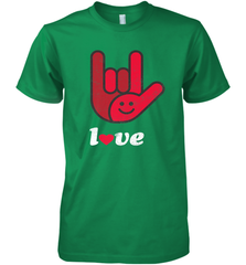 Cute Love Hand Sign Heart Valentines Day Retro Vintage Top Men's Premium T-Shirt Men's Premium T-Shirt - FordPhuMy