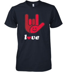Cute Love Hand Sign Heart Valentines Day Retro Vintage Top Men's Premium T-Shirt Men's Premium T-Shirt - FordPhuMy